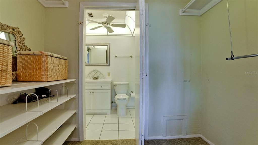 WALK IN CLOSET BETWEEN BATHROOM & BEDROOM