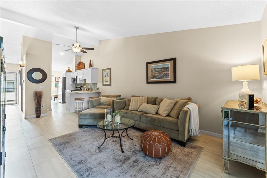 Living room and kitchen view