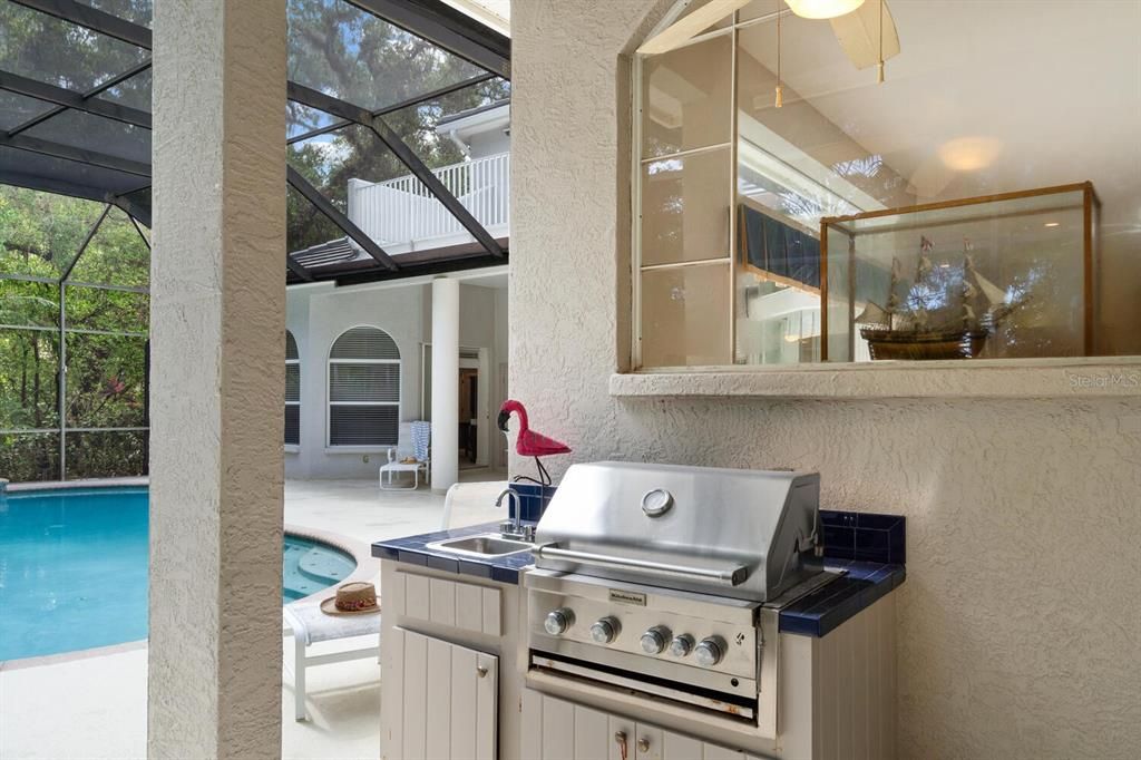 Outdoor gas grill & sink/wet bar