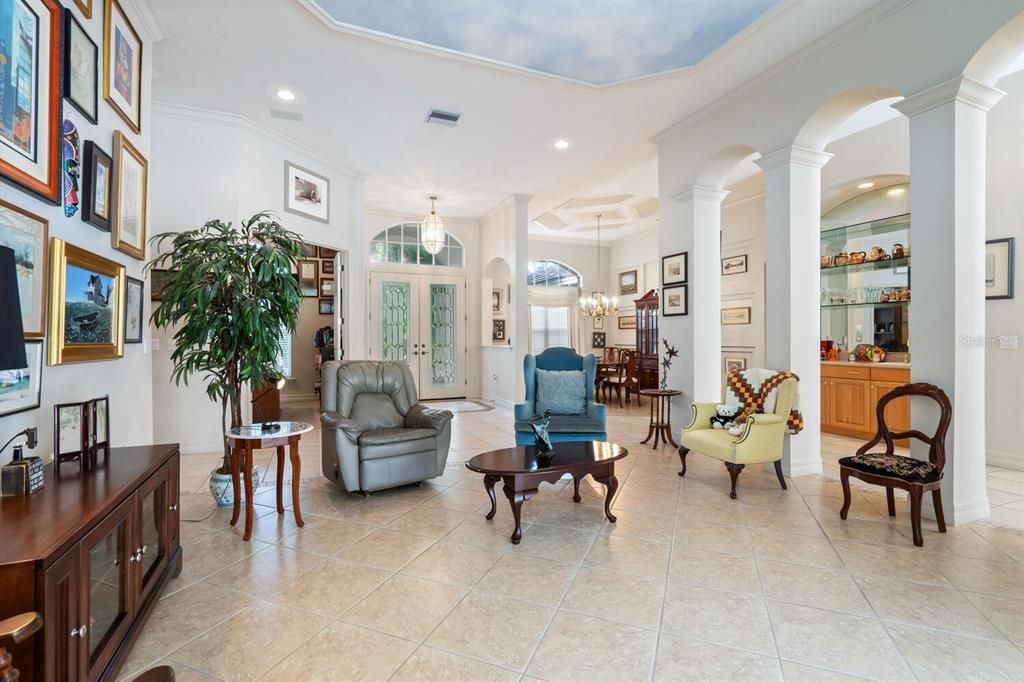 Living room toward Dining & Wet Bar