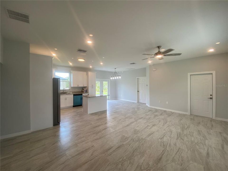 great room to open kitchen