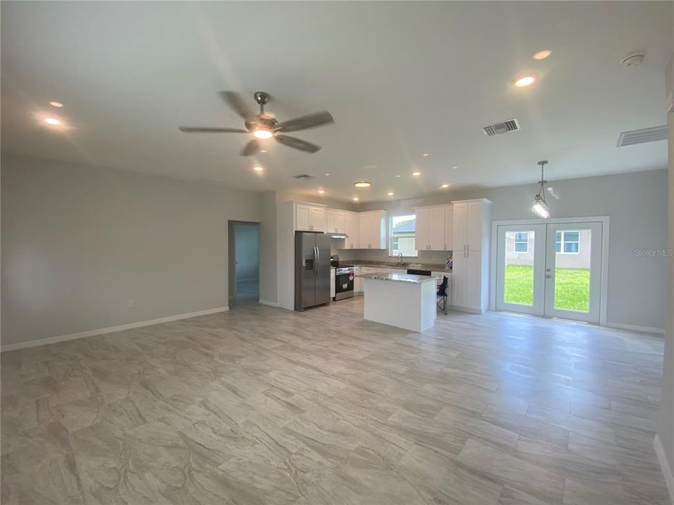 great room to open kitchen