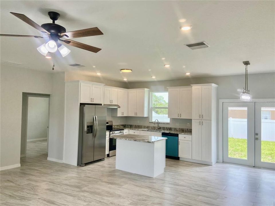 great room to open kitchen