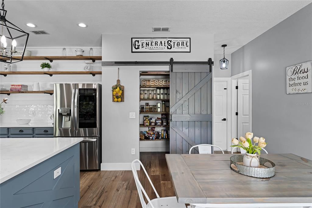 Kitchen/Barn Doors to Pantry