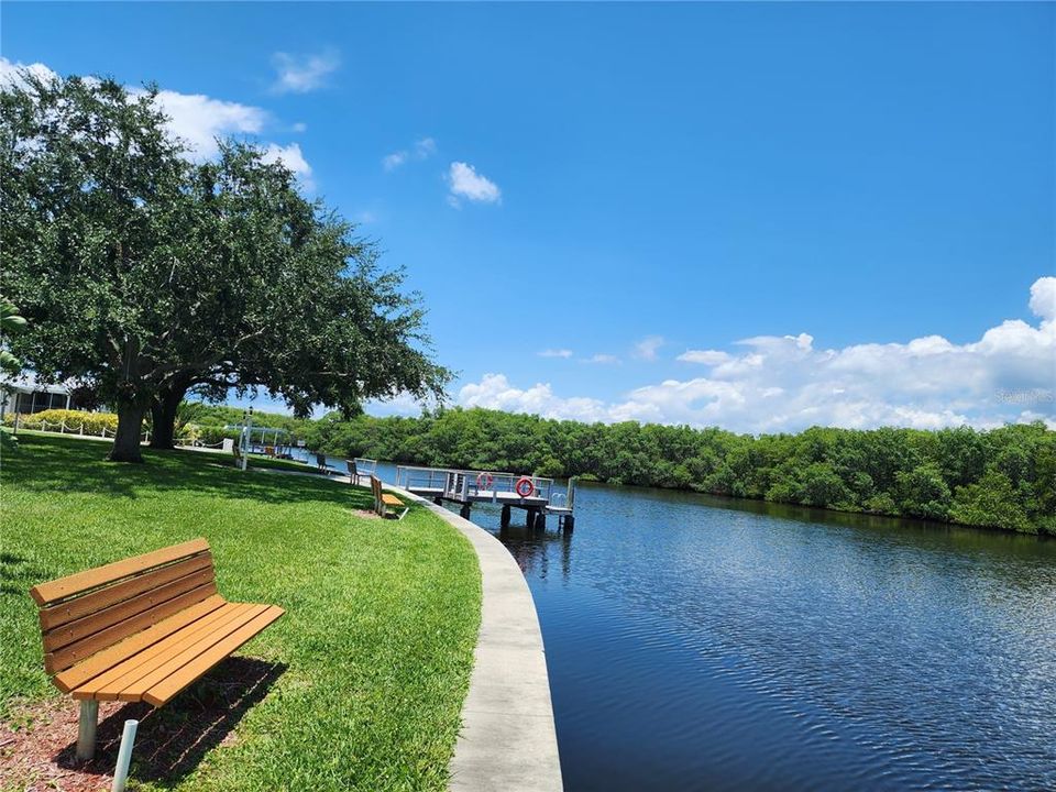 Community waterfront park at the end of the street.