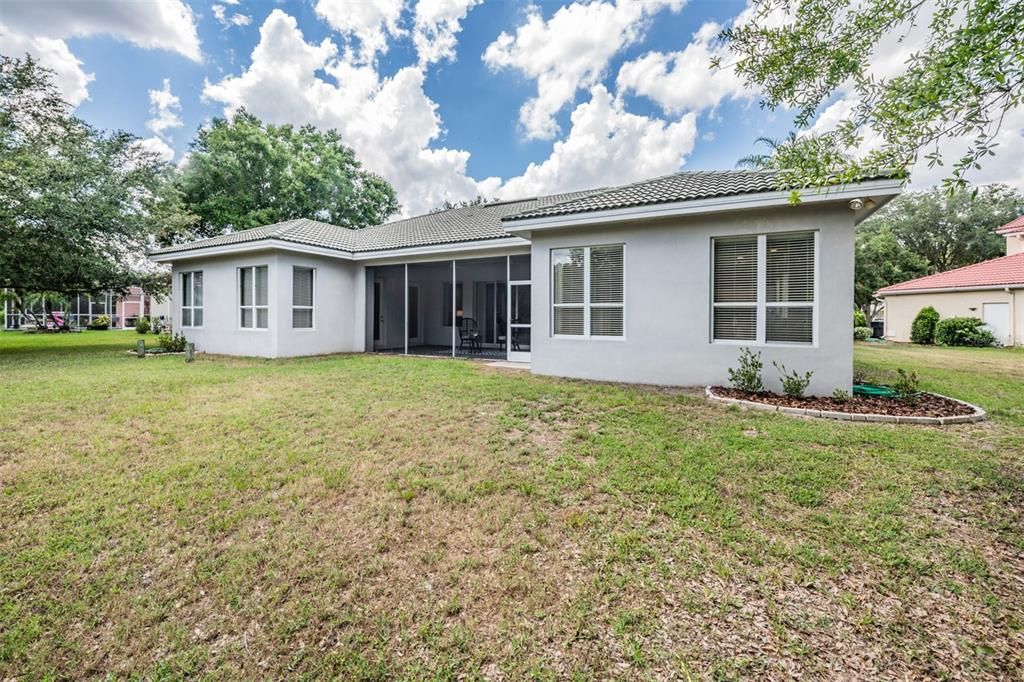 Rear Exterior with covered porch area.