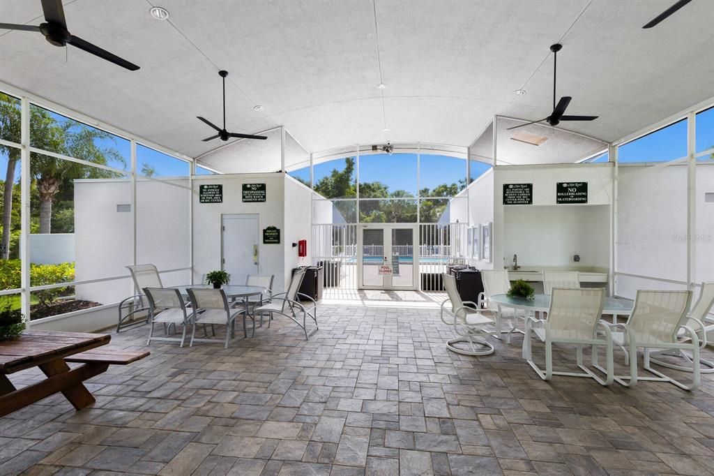 Clubhouse and pool.