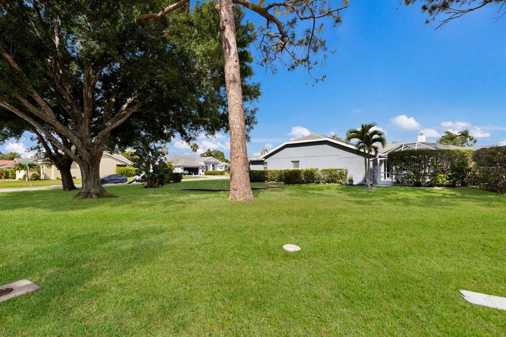 Expansive side yard/corner lot.