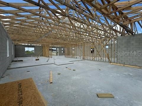 Standing inside spacious three-car garage