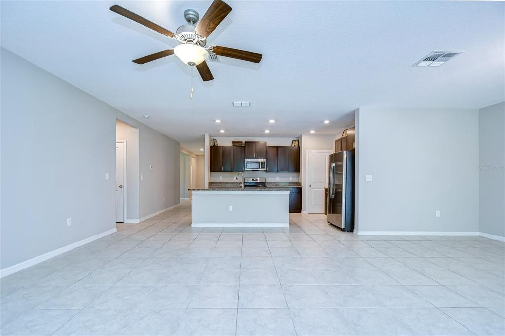 The great room seamlessly connects to the kitchen!