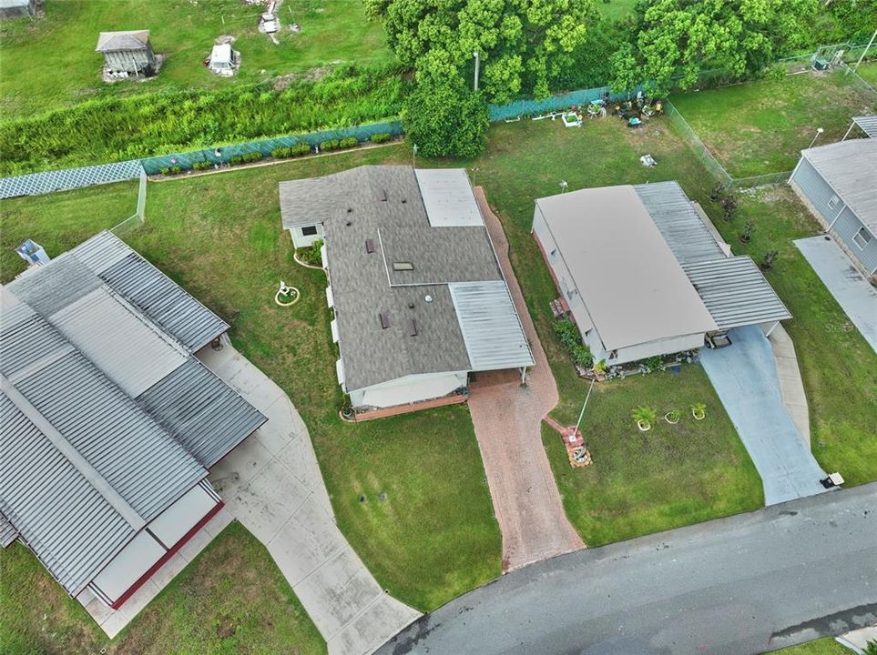 Overhead view of the property