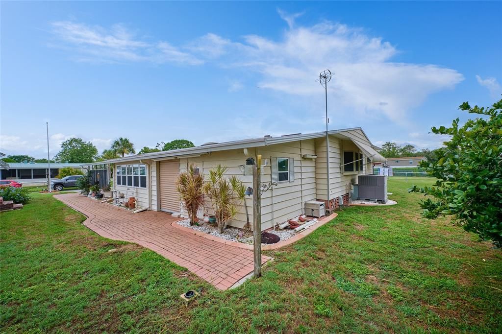 Walkway to the rear of the home