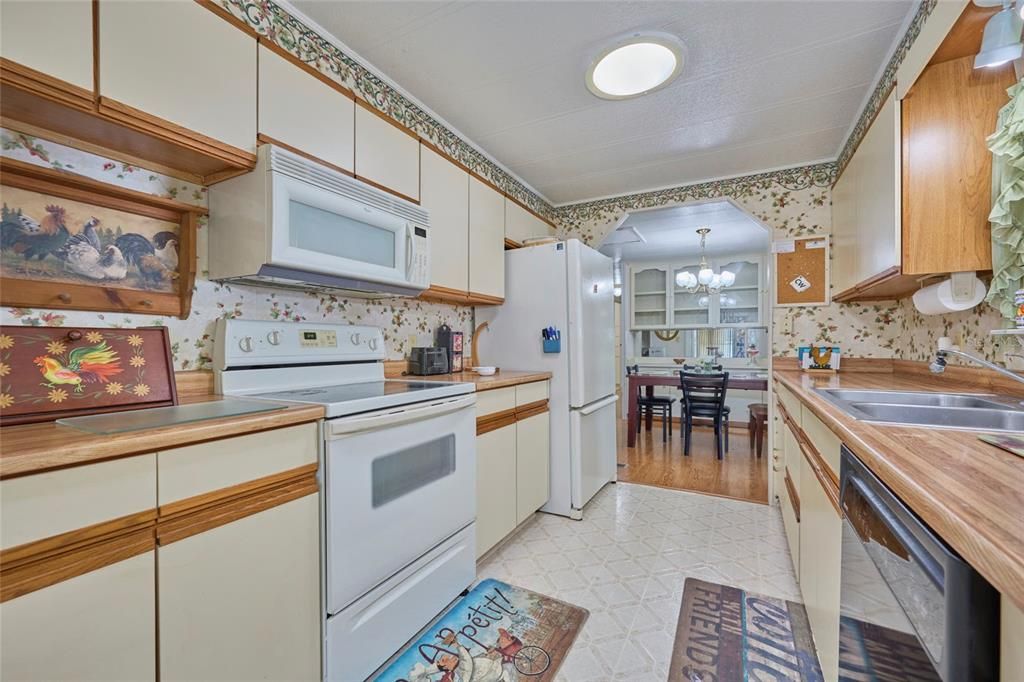 Skylight offers additional light in the kitchen