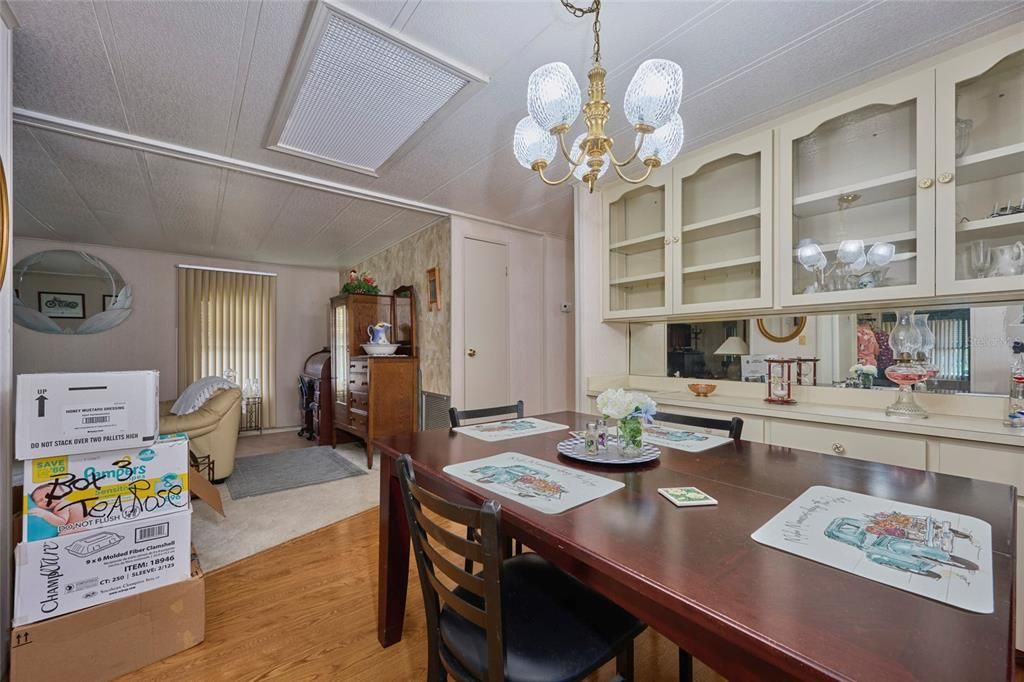 Built in cabinets in the formal dining room