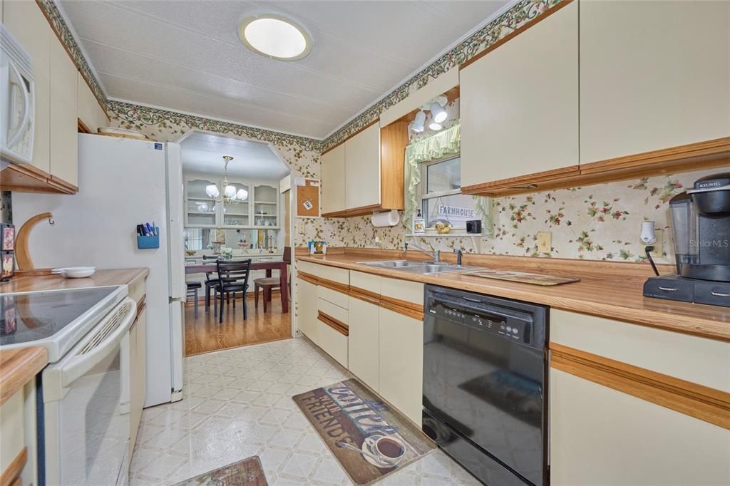 Ample cabinet and counter space