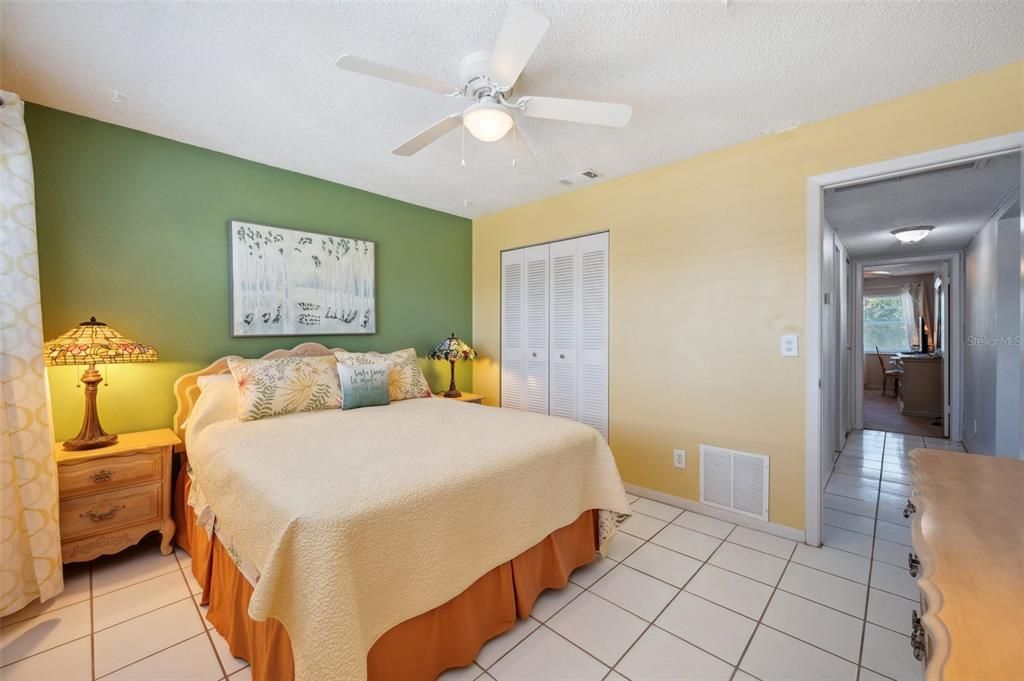 Nice size closet in the guest bedroom.