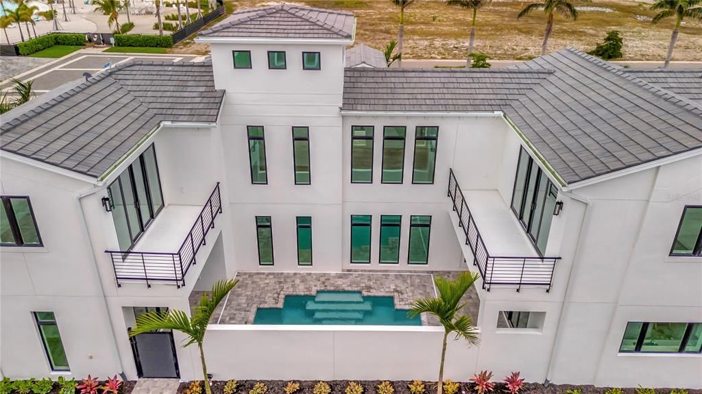 Aerial Pool & Courtyard