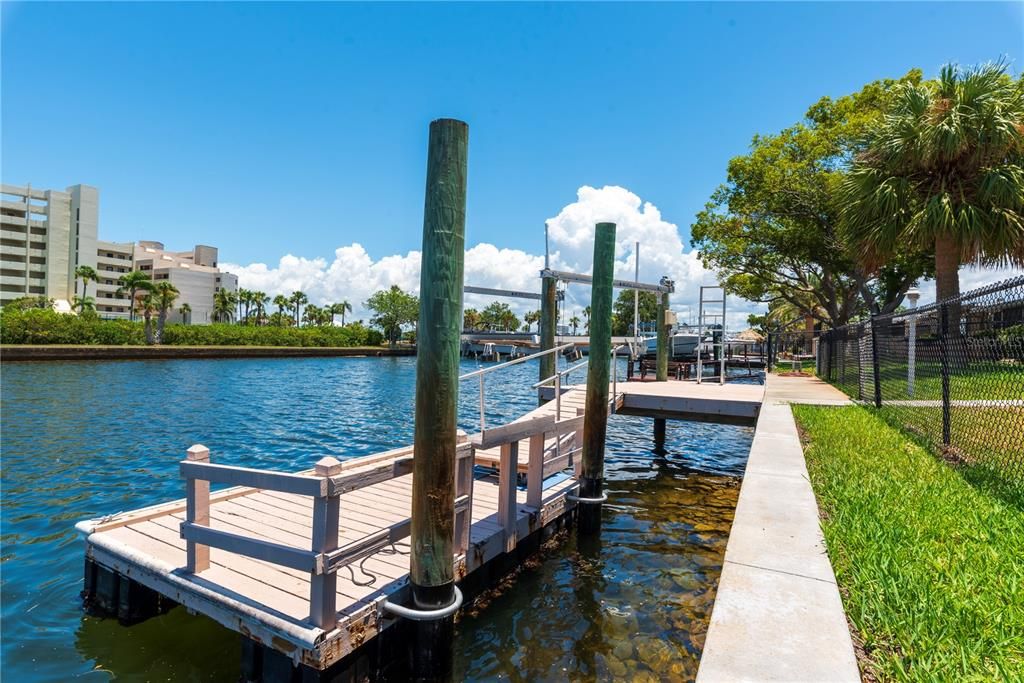 Canal view and floating dock.