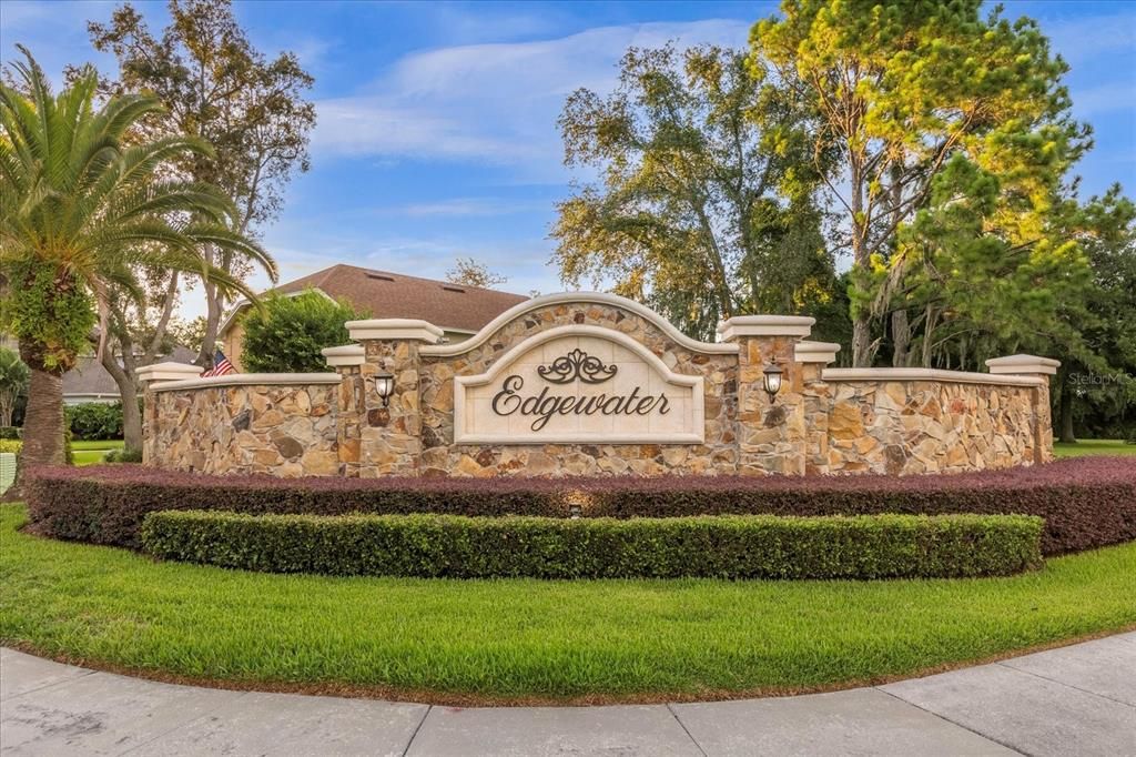 Entrance to Edgewater Village (Lake and Golf Front Homes)