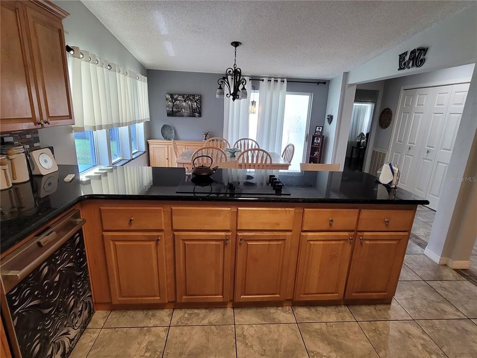 Kitchen-wood cabinets and granite counters