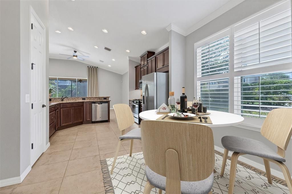 Virtually staged kitchen nook