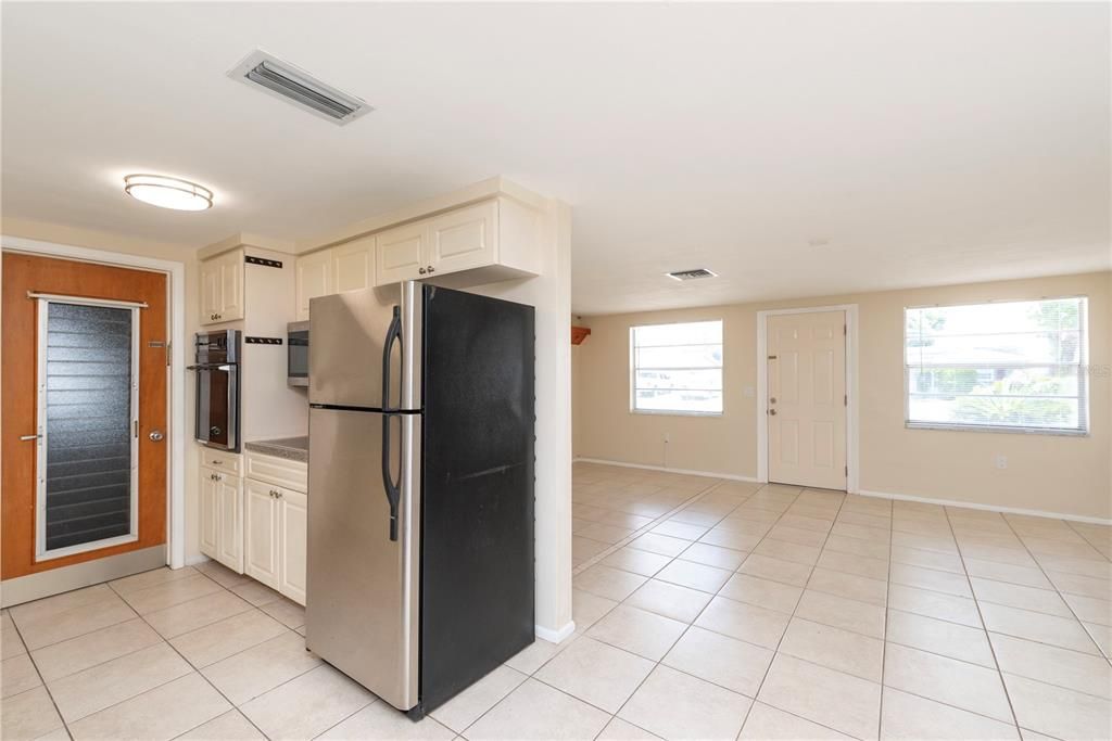 Garage access from the kitchen.