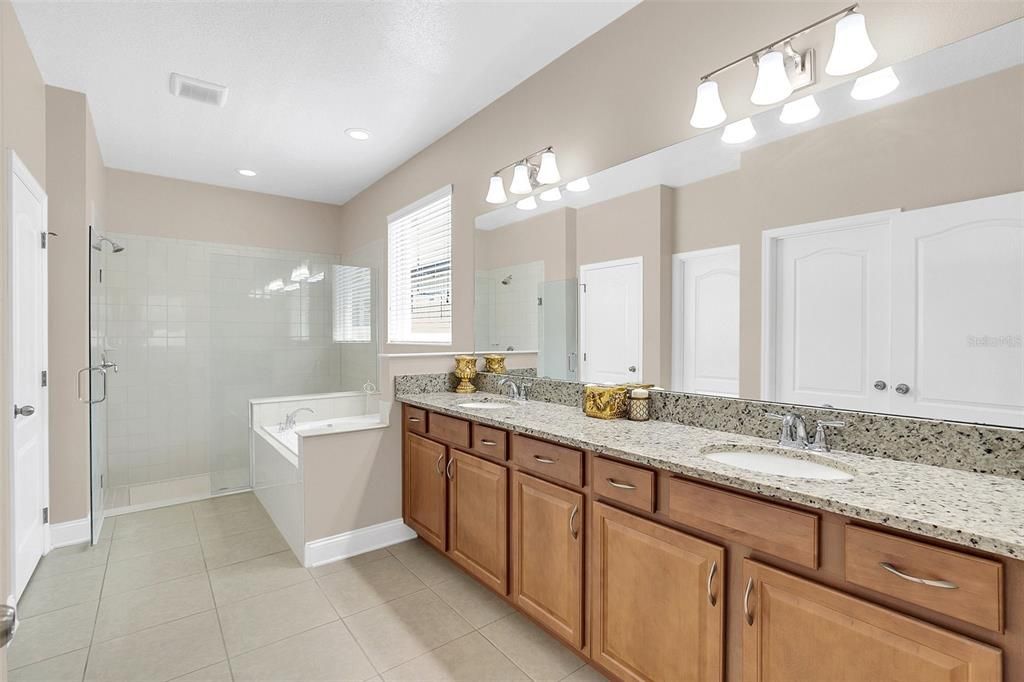 Owner's Bathroom with double sinks