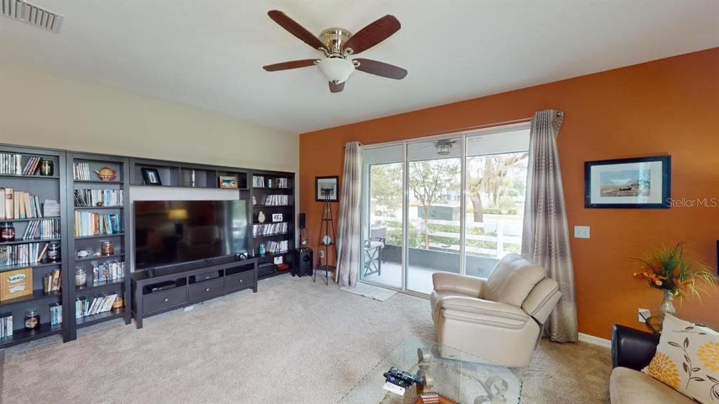 view of living room to the right from the dining area