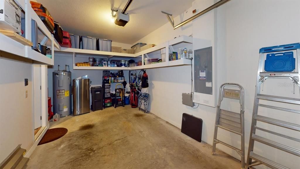 Garage- Seller had storage shelves built in for extra storage