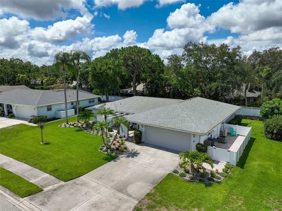 Aerial Showing Side Fenced-in Patio