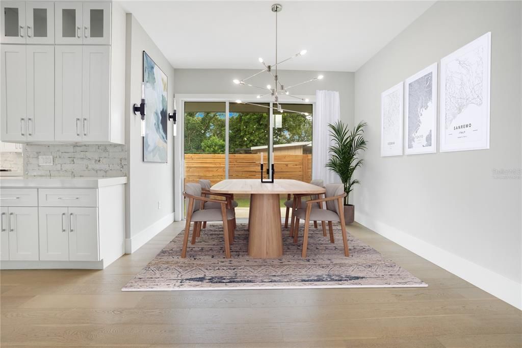 Open Kitchen with Double thick Quartz Counter tops.