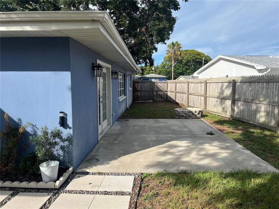 Large back patio