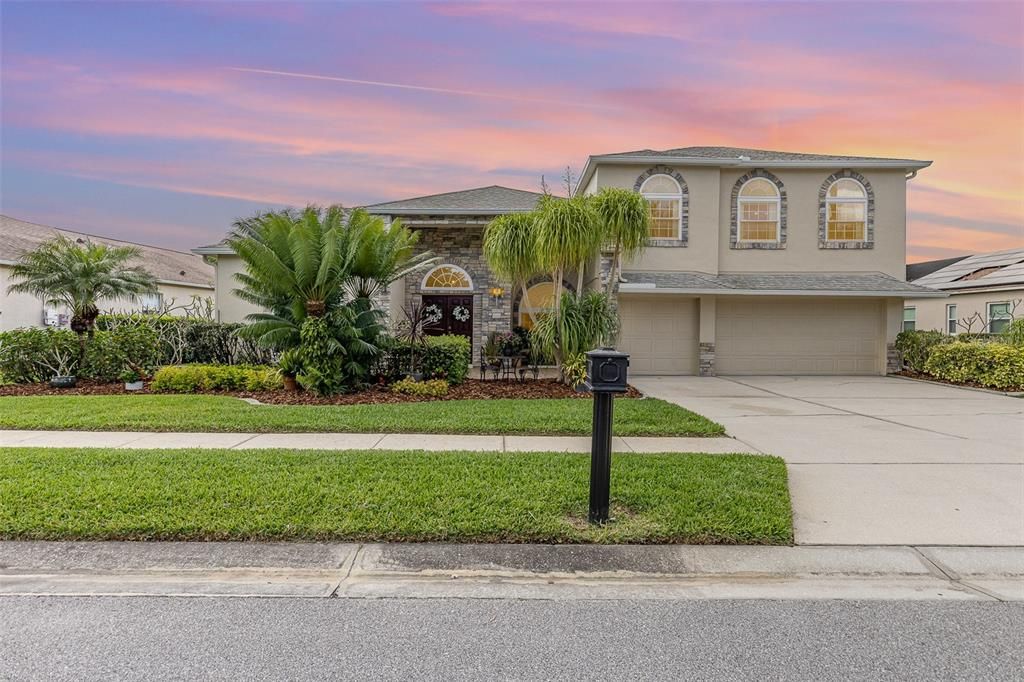 Front of Home with 3-car garage