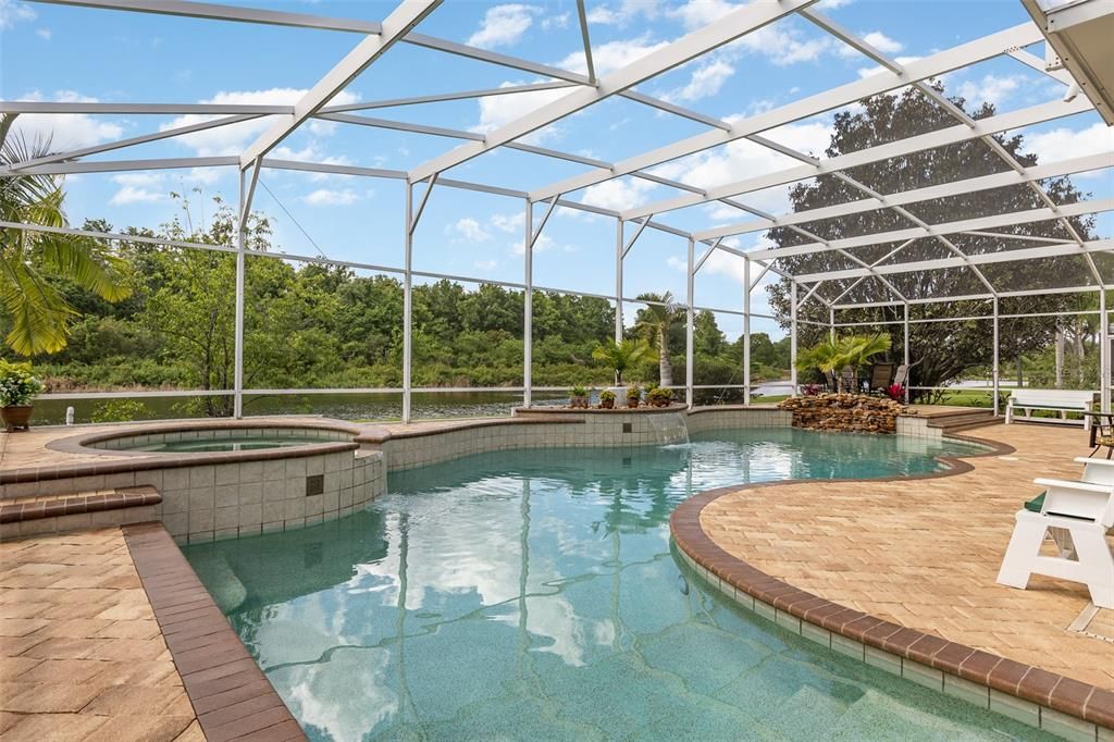 Pool wraps around the Florida Room