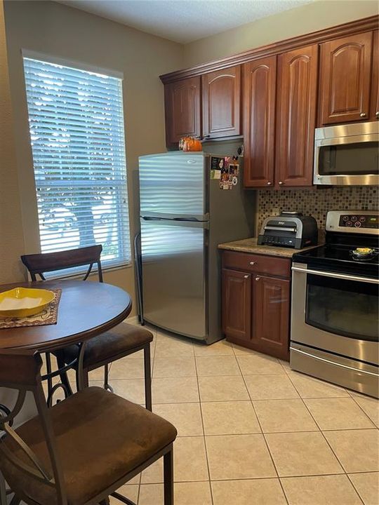 Kitchen looking out window to front street