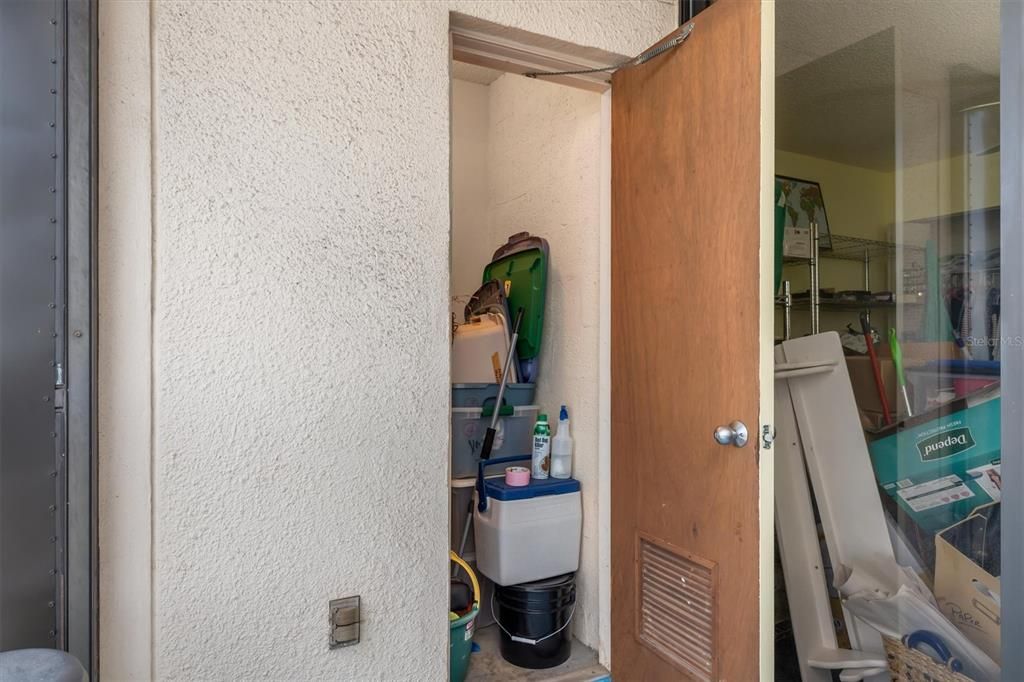 Handy Storage closet on porch.