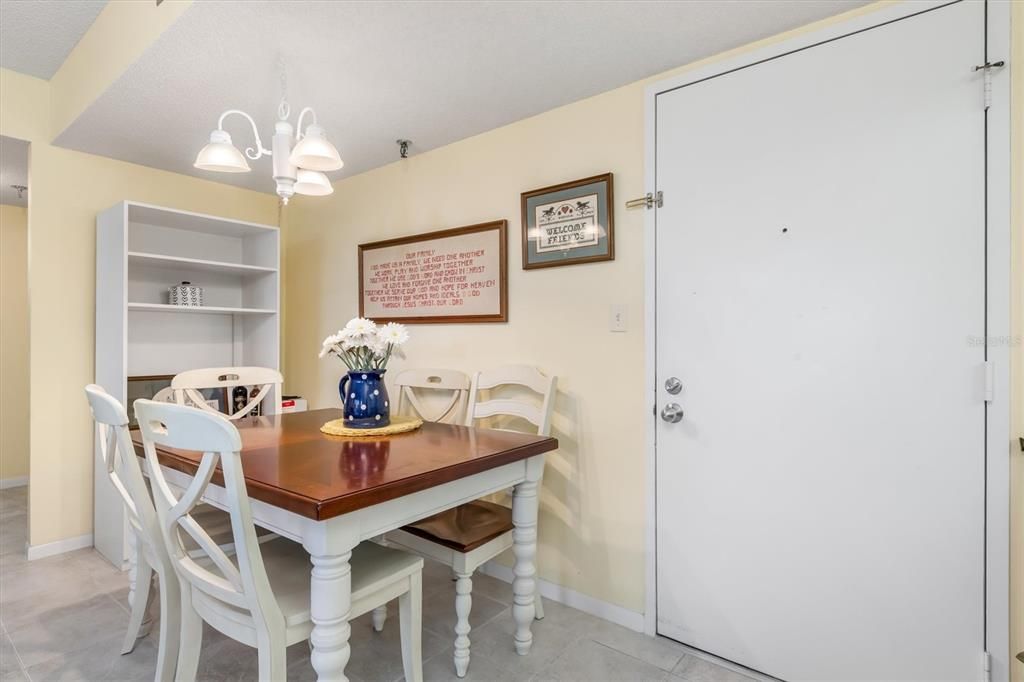 Dining area off kitchen and living room.