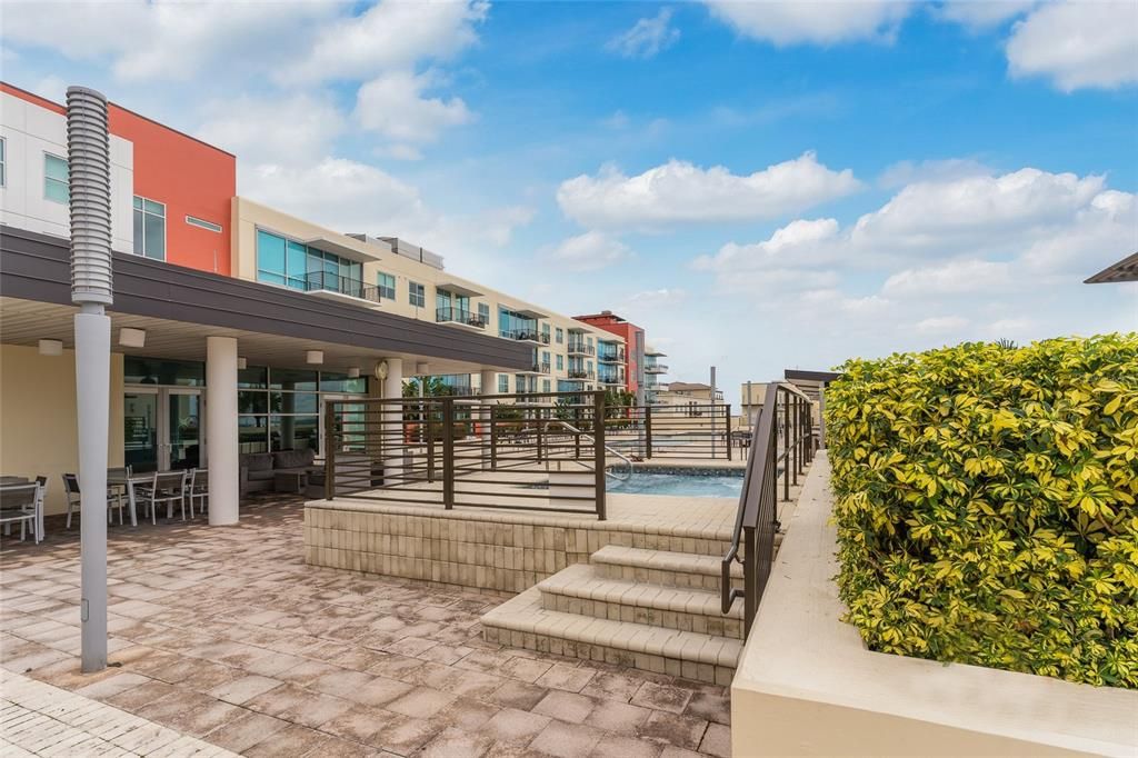 Hot tub located next to Fitness Center.