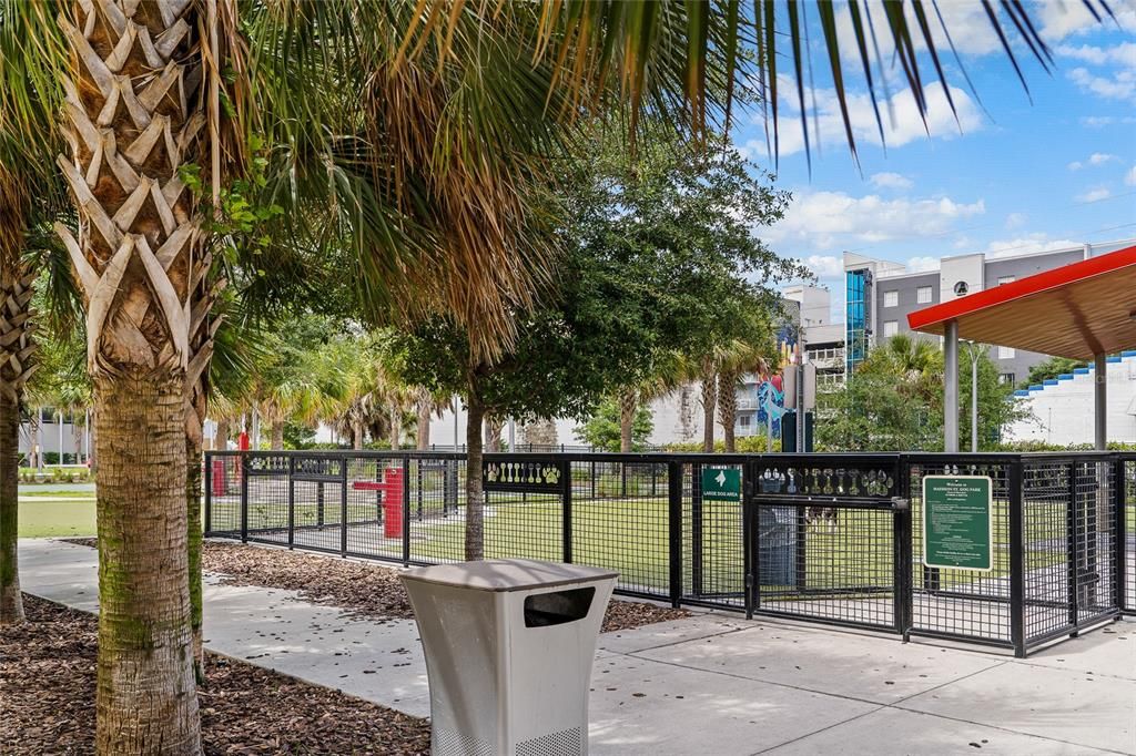 Dog Park features lots of room for pets to play and socialize.