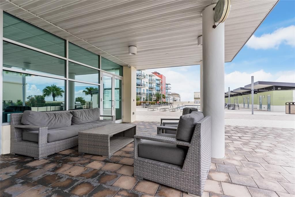 Common area seating outside of community room.