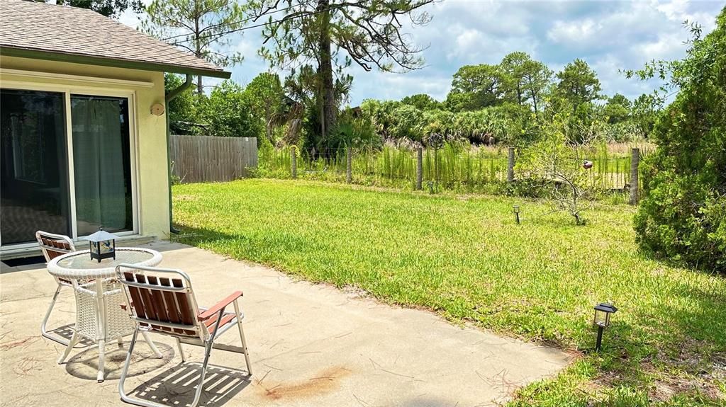 Side patio into backyard View