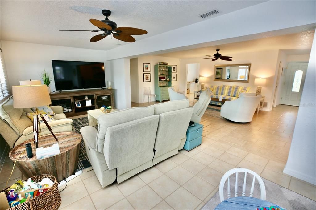 Living room and dining room areas