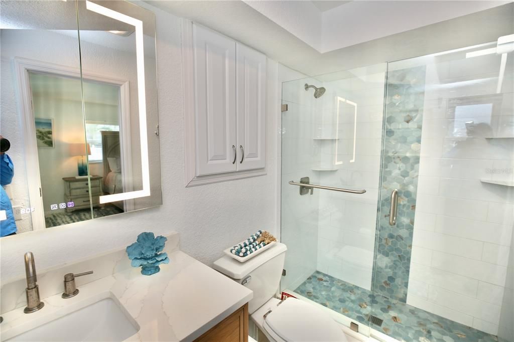 Newly remodeled walk-in shower