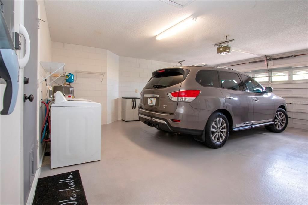 Very clean garage with treated garage floor