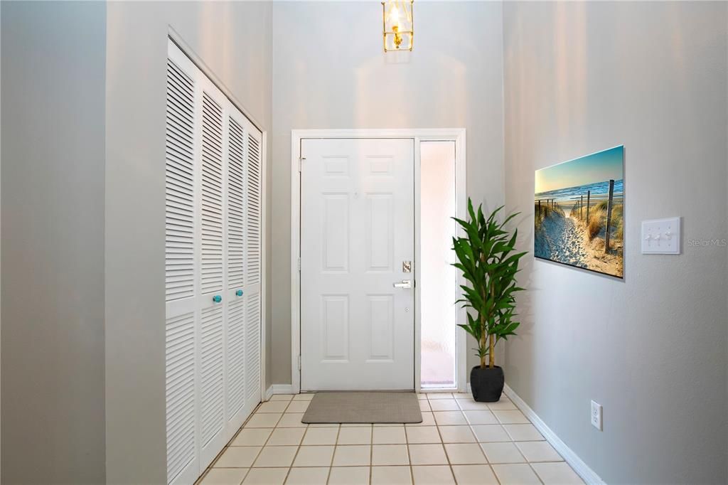 Foyer with nice closet space(staged)