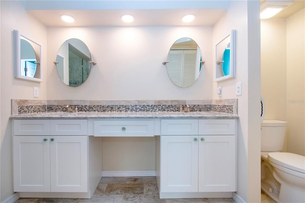 Double sink vanity/water closet