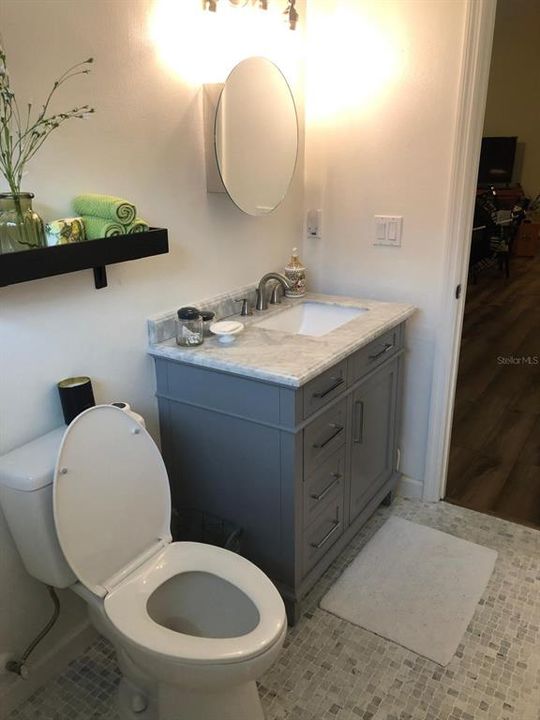 Guest bathroom linen closet