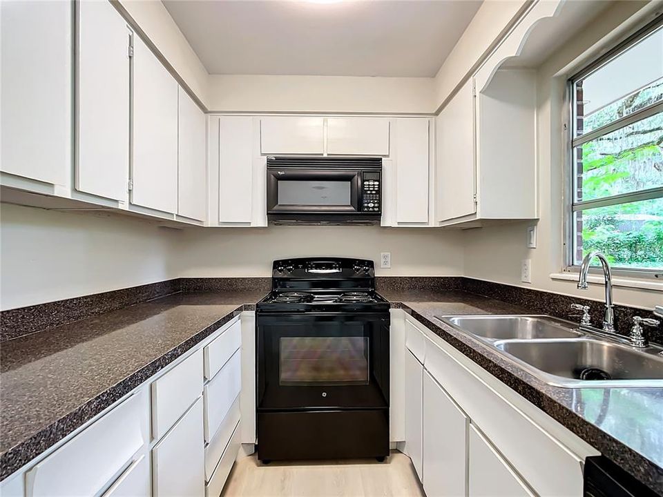 kitchen with window looking over big yard