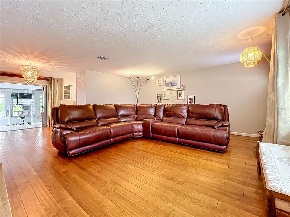 Large living room directly in the front of the home