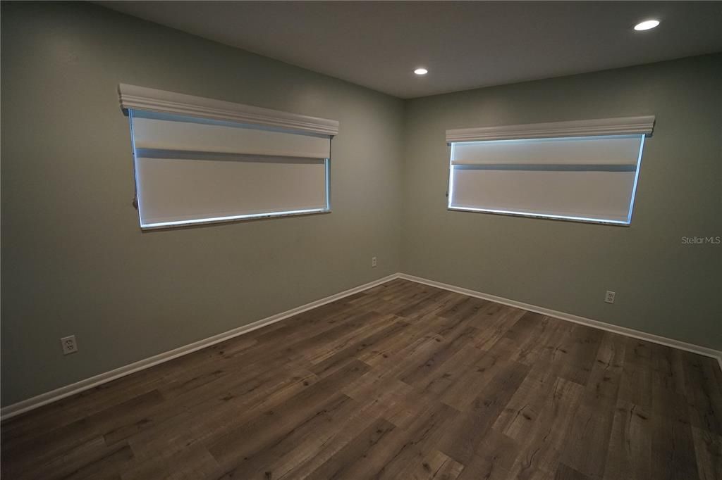 Master Bedroom with electric blackout shades